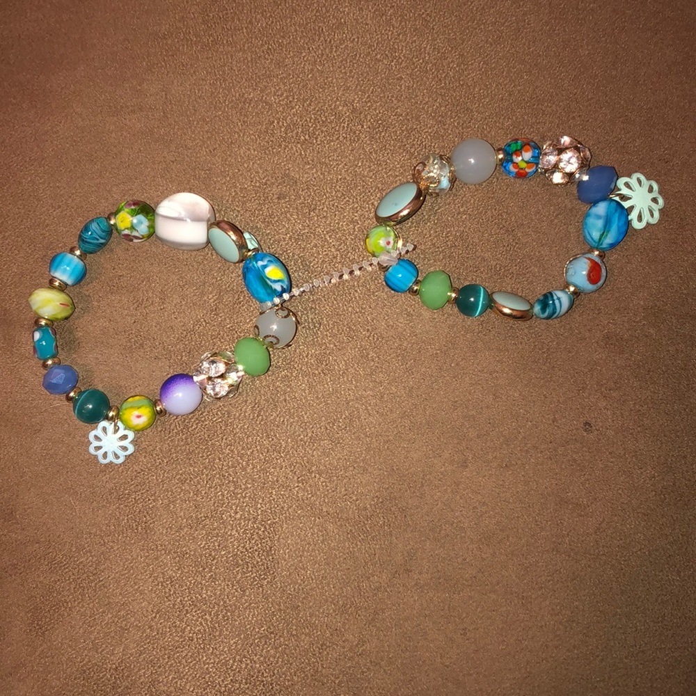 multi colored bracelets
